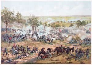 Slaget ved Gettysburg, pub. Kurz og Allison, 1891